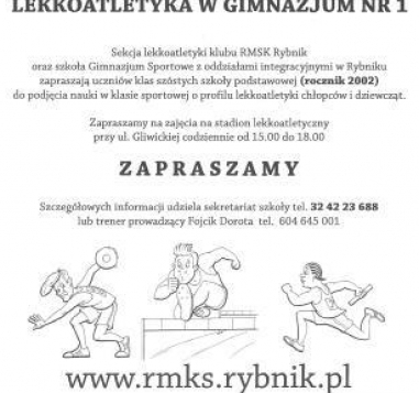 Nabór do klasy sportowej w lekkiej atletyce