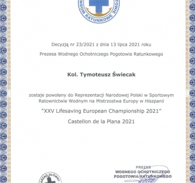 Tymoteusz Świecak dwukrotnym medalistą MP w Ratownictwie wodnym