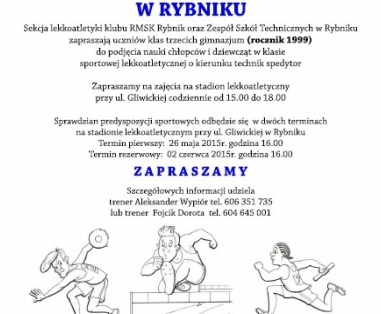 Nabór do klasy sportowej w lekkiej atletyce
